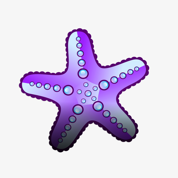 卡通紫色的海星设计
