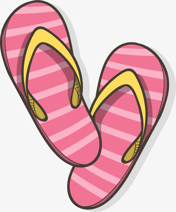 夏季条纹沙滩拖鞋