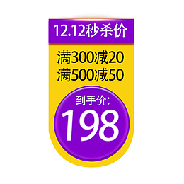 双12秒杀价格标签