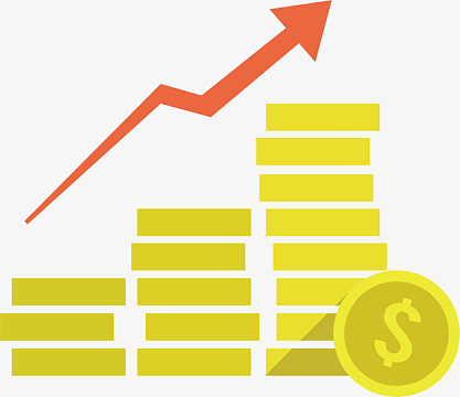 矢量图黄色一路上涨的价格