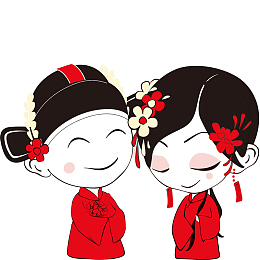 卡通新婚的人物设计
