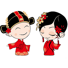 卡通古典婚礼