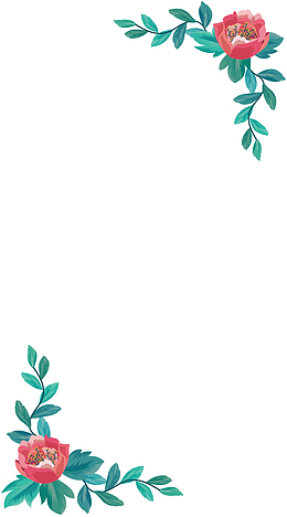 对角粉色山茶边框