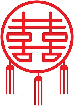 红色中国风双喜挂饰