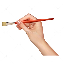 手绘创意手拿画笔
