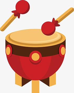 中国风红色喜庆锣鼓