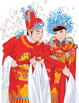 婚庆装饰图案拜堂成亲
