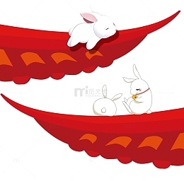 八月十五中秋佳节屋檐月兔