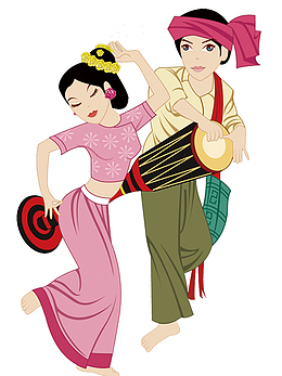 傣族泼水节喜庆庆祝