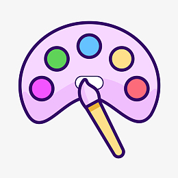 紫色圆弧美术元素