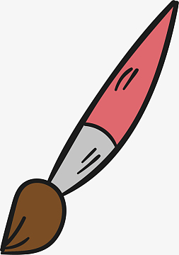 毛笔学习文具简笔画