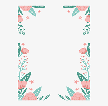 小清新粉色花朵边框