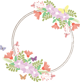 可爱彩色小碎花花环