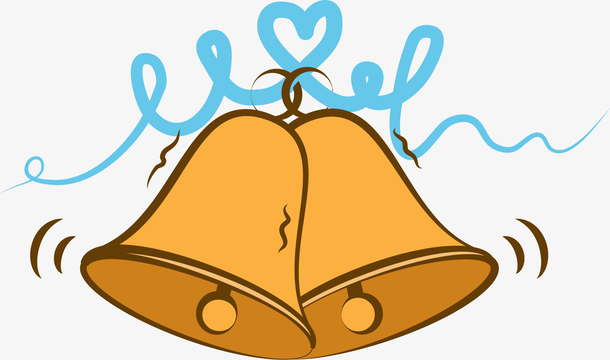 手绘风格矢量卡通铃铛