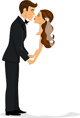 婚礼接吻甜蜜恋人