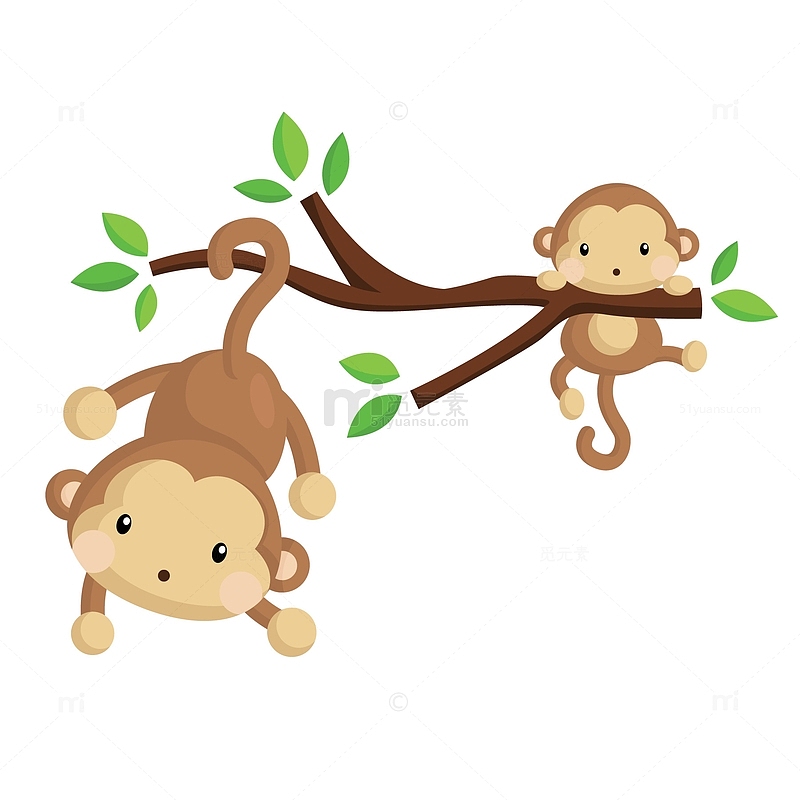 卡通可爱的猴子动物设计