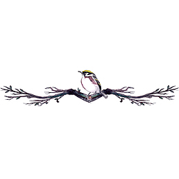 手绘水彩树枝上的动物