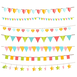 五颜六色三角旗