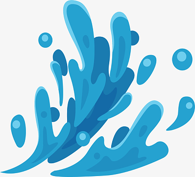 海里飞溅的蓝色水花