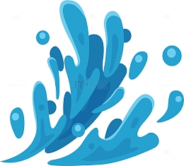 海里飞溅的蓝色水花