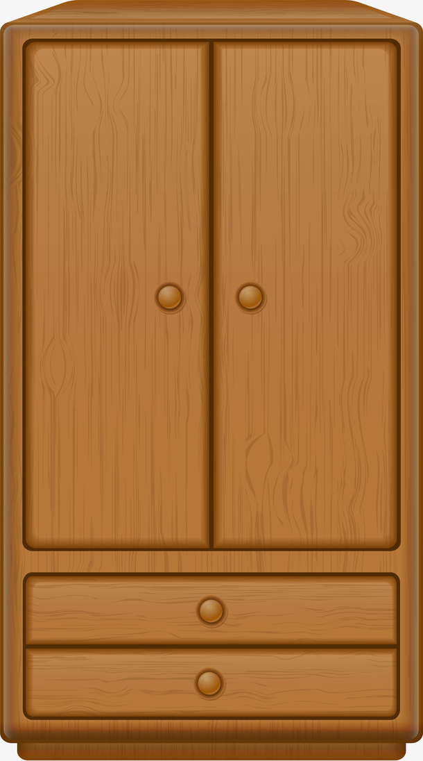 褐色卡通实木衣柜