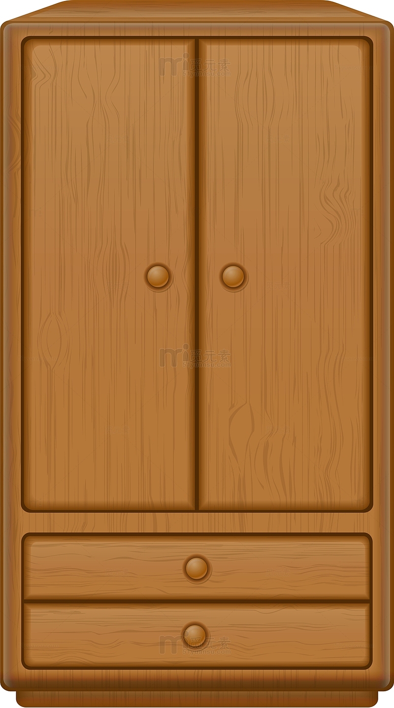 褐色卡通实木衣柜