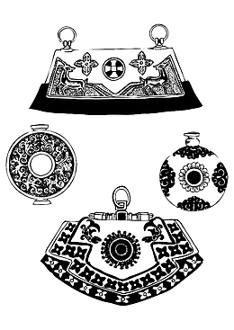 藏族家具雕花矢量