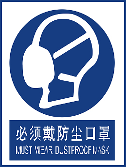 佩戴防尘口罩
