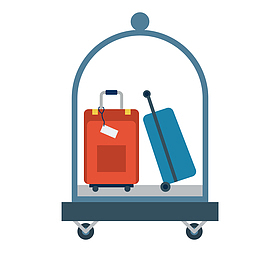 假日酒店行李寄存服务矢量图标免