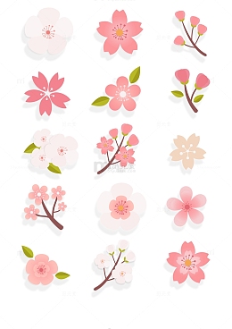 免扣樱桃花瓣樱桃树枝