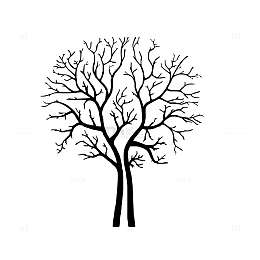 手绘枯树