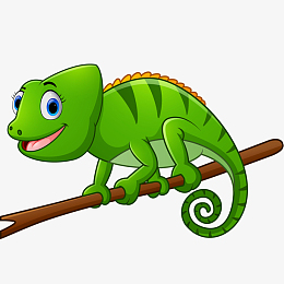 变色龙儿童画素材图片