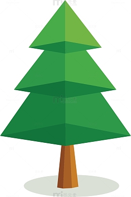 矢量图绿色的松柏树