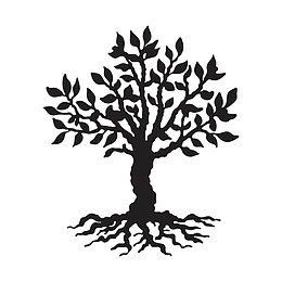 卡通手绘黑色大树