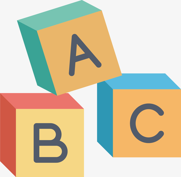 矢量图字母方块玩具