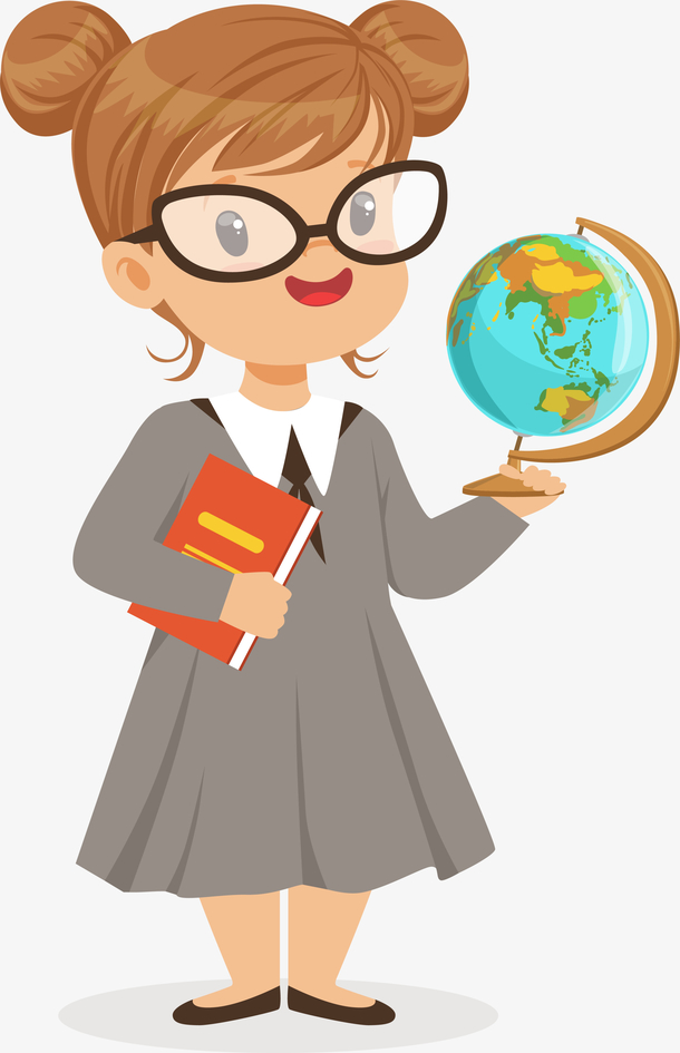 卡通地球仪教师