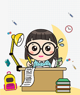 学习的女孩png