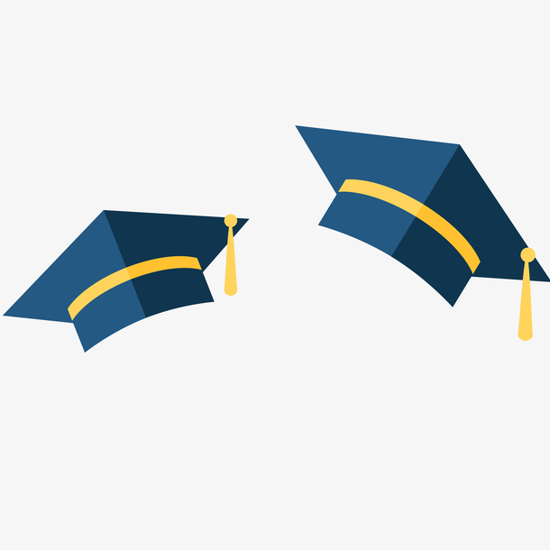 深蓝色学士帽设计模板