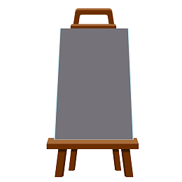 矢量手绘灰色画架