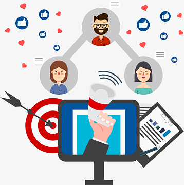 矢量手绘网络办公