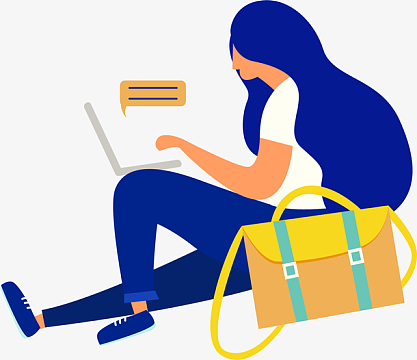 卡通白领办公人物插画