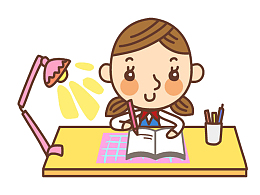 矢量认真学习的小女孩
