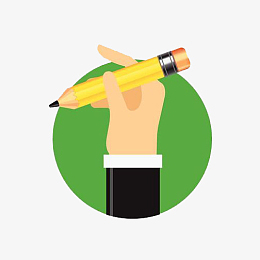 握笔写字卡通元素_手绘/卡通图片免费下载_手绘/卡通素材_觅元素