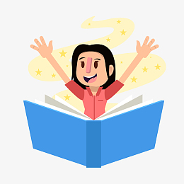 人物pngpng卡通学习的小女孩pngaipng博士启蒙教育学习pngpng看书卡通