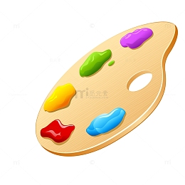卡通调色盘设计矢量图