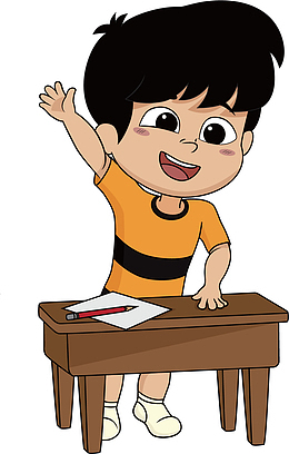 矢量图小孩回答问题