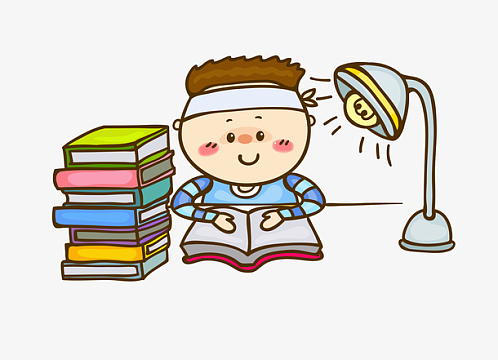 奋发学习的男孩