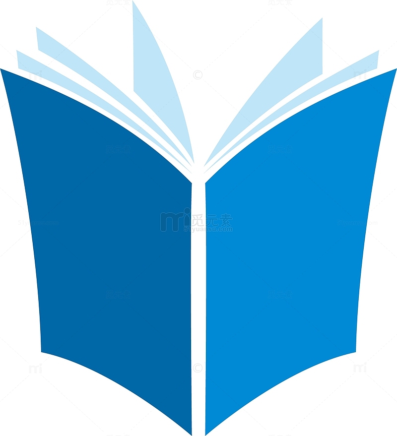 蓝色书籍logo矢量图