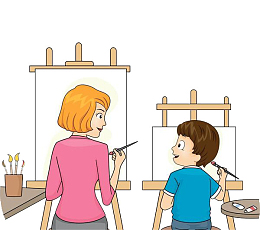 学画的小孩