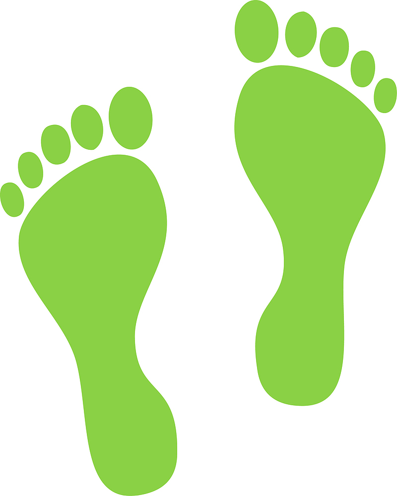 一双绿色的脚掌素材图